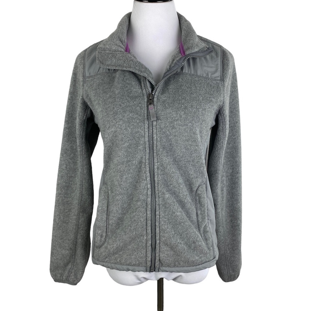 Aeropostale Gray Fleece Full Zip Fleece Jacket Women's Medium Zippered Pockets